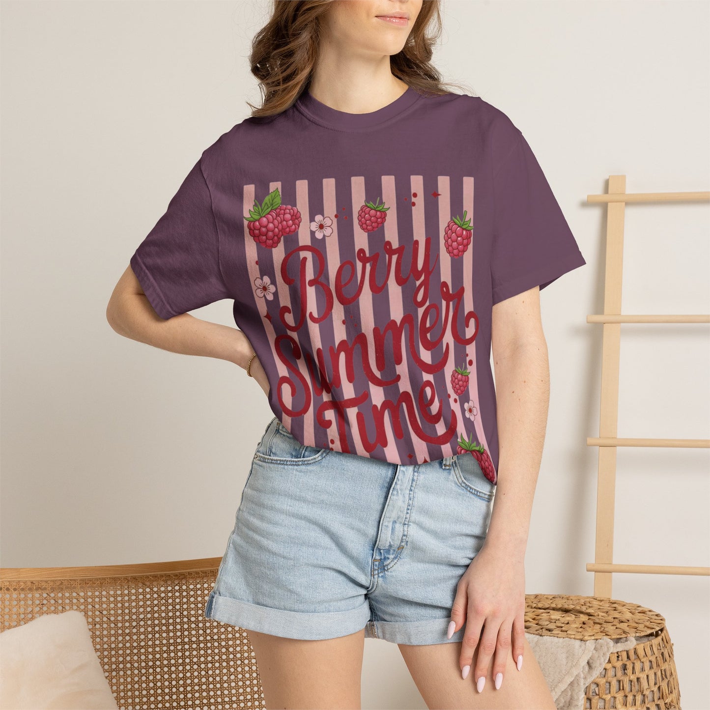 Summer Strawberry Tee — "Berry Summer Time" Graphic T-Shirt