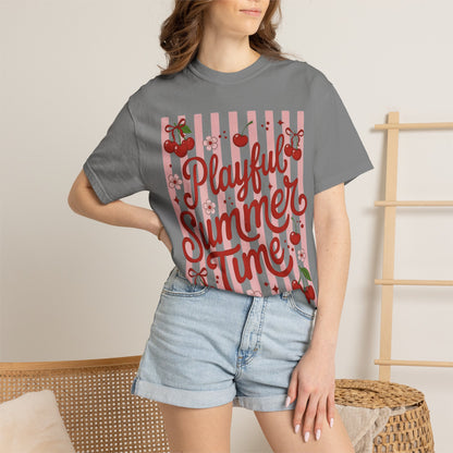 Playful Summer Time Cherry Tee