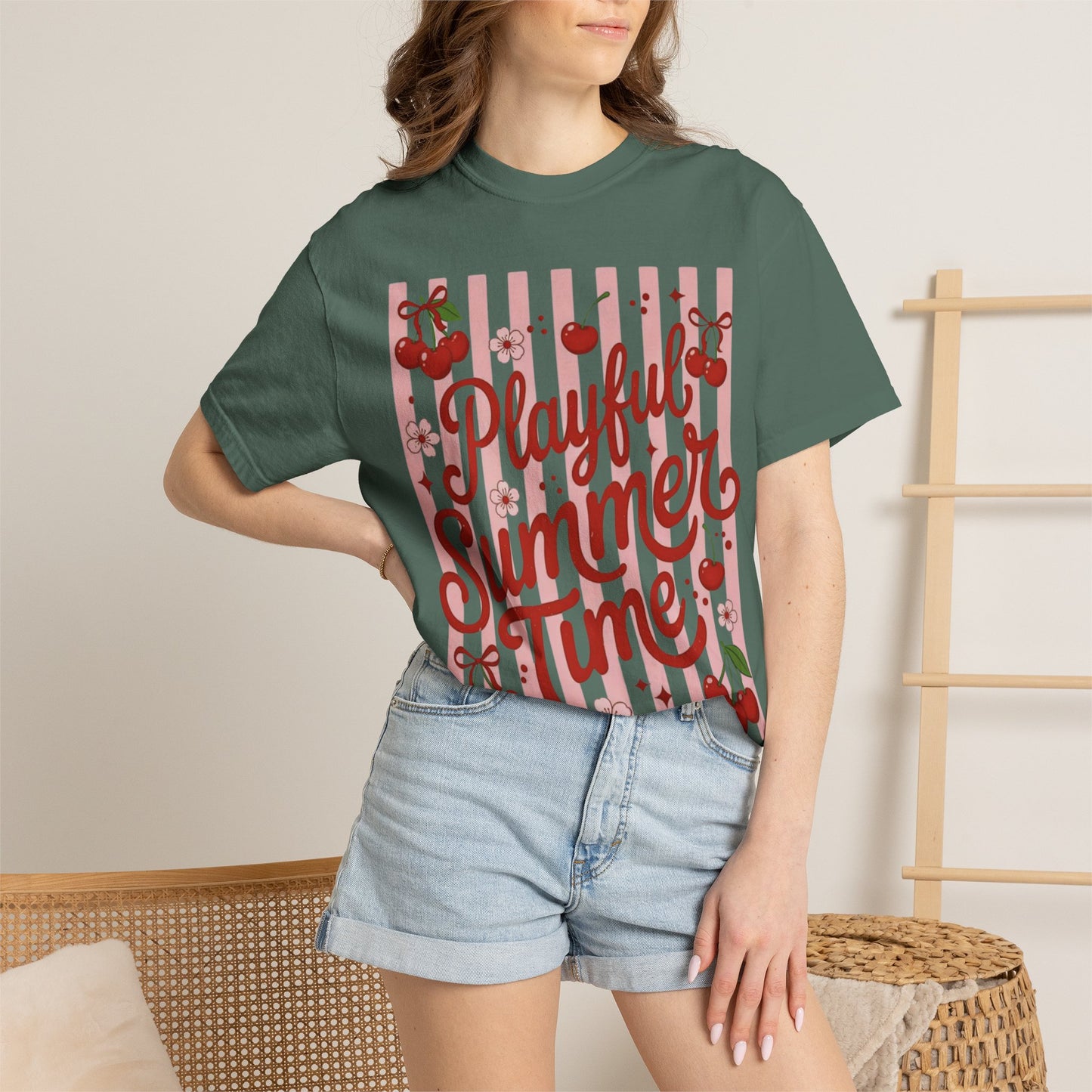 Playful Summer Time Cherry Tee