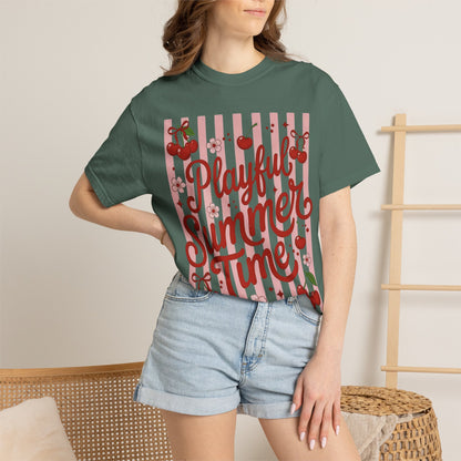 Playful Summer Time Cherry Tee