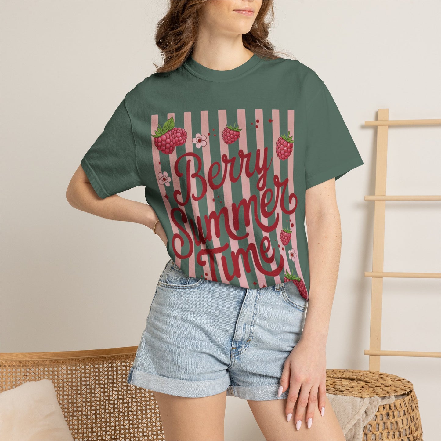 Summer Strawberry Tee — "Berry Summer Time" Graphic T-Shirt