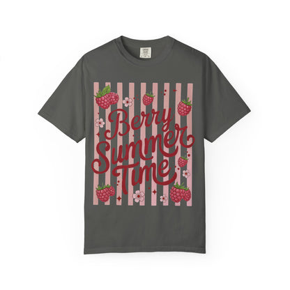 Summer Strawberry Tee — "Berry Summer Time" Graphic T-Shirt