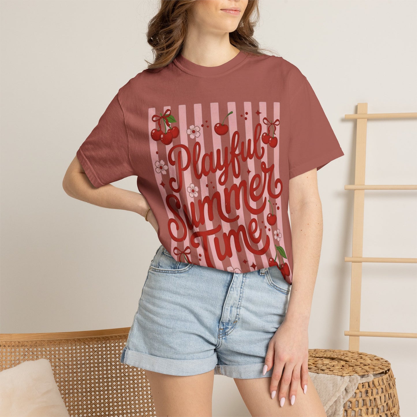 Playful Summer Time Cherry Tee