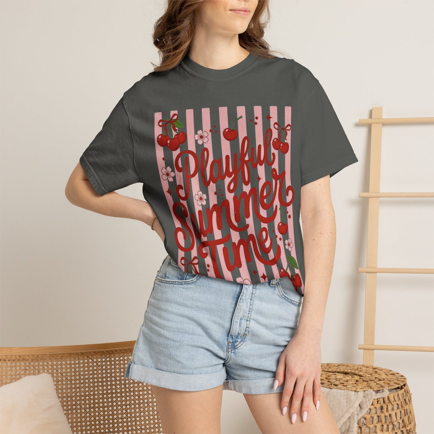 Playful Summer Time Cherry Tee