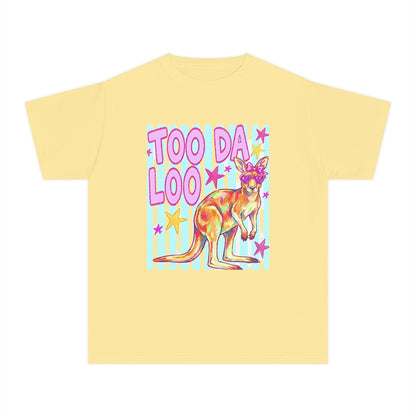 Too Da Loo Kangaroo Youth Tee — Retro Pastel Aussie Animal Shirt