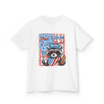 Kids Tee — Patriotic Raccoon "Red White And Merica" 4th of July Shirt