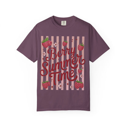 Summer Strawberry Tee — "Berry Summer Time" Graphic T-Shirt