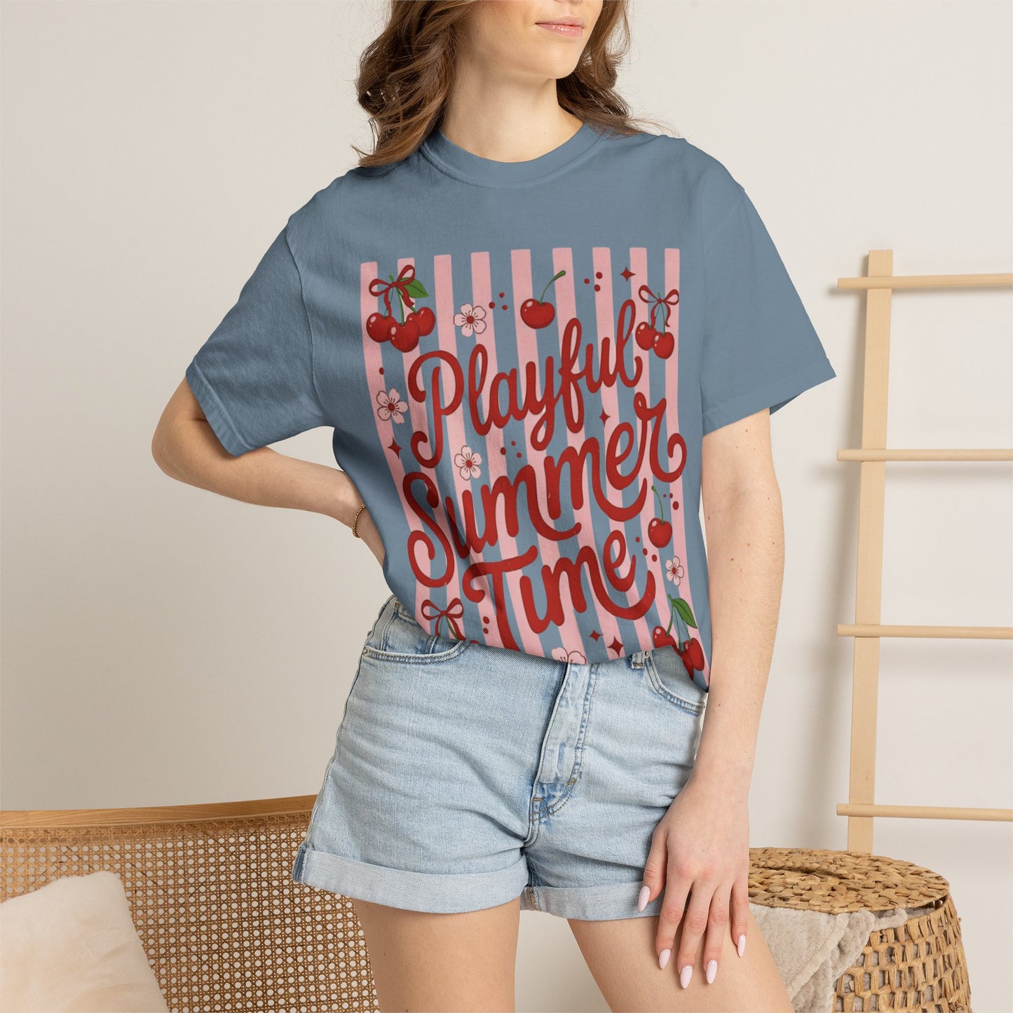 Playful Summer Time Cherry Tee