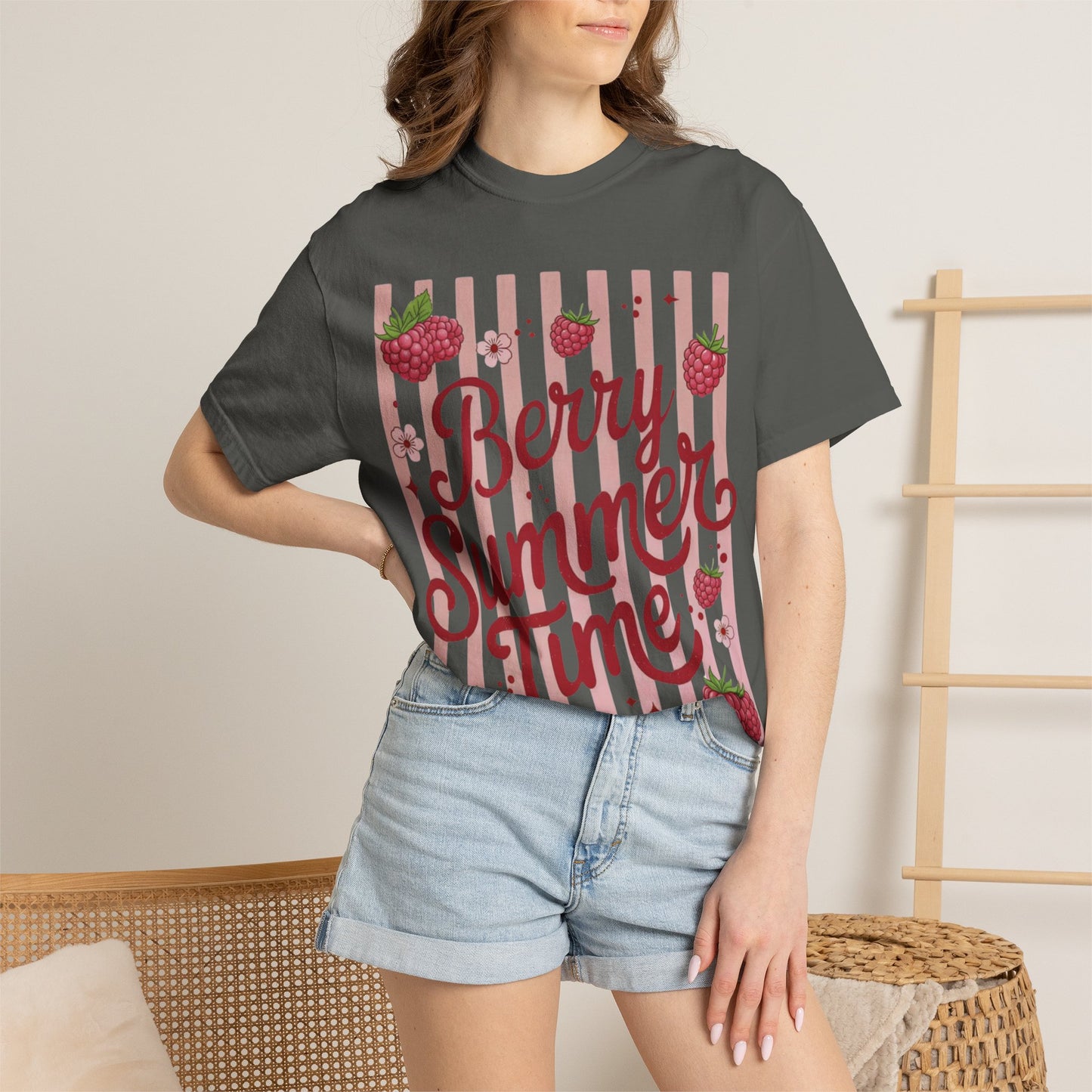 Summer Strawberry Tee — "Berry Summer Time" Graphic T-Shirt