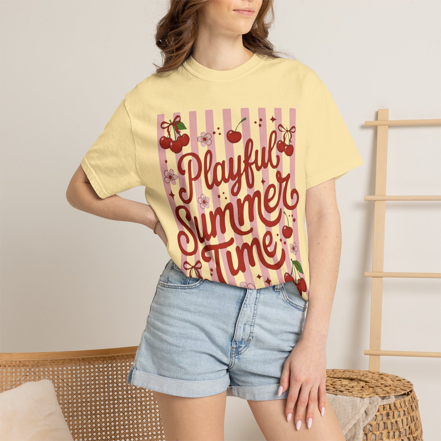 Playful Summer Time Cherry Tee
