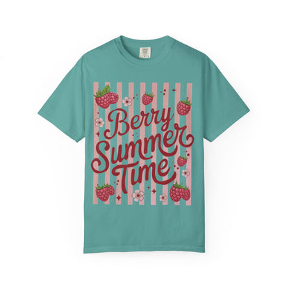 Summer Strawberry Tee — "Berry Summer Time" Graphic T-Shirt