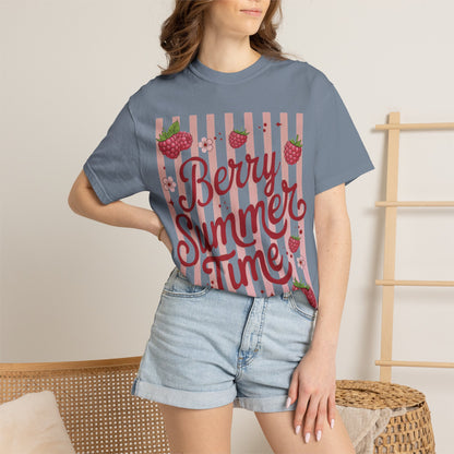 Summer Strawberry Tee — "Berry Summer Time" Graphic T-Shirt