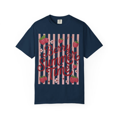 Summer Strawberry Tee — "Berry Summer Time" Graphic T-Shirt
