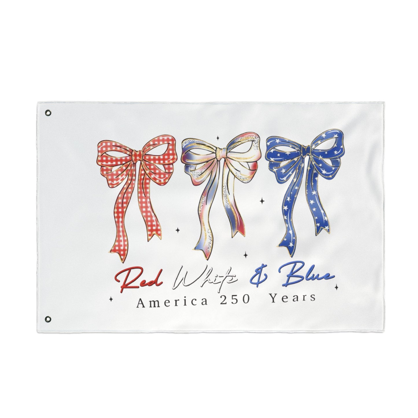 America 250 Red White & Blue Decorative Flag — Double-Sided Patriotic Bow Garden Flag
