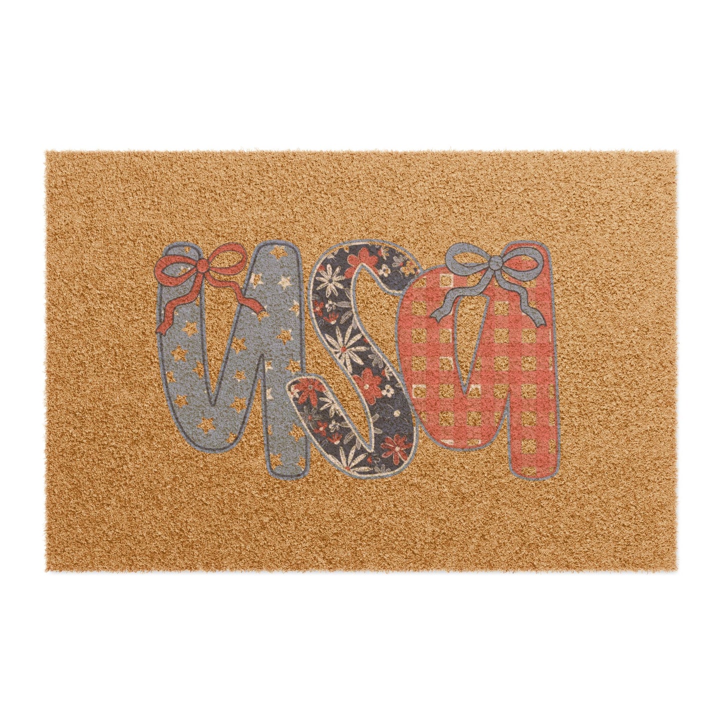 Welcome Doormat with Festive Patterned Letters — Decorative Home Entry Mat