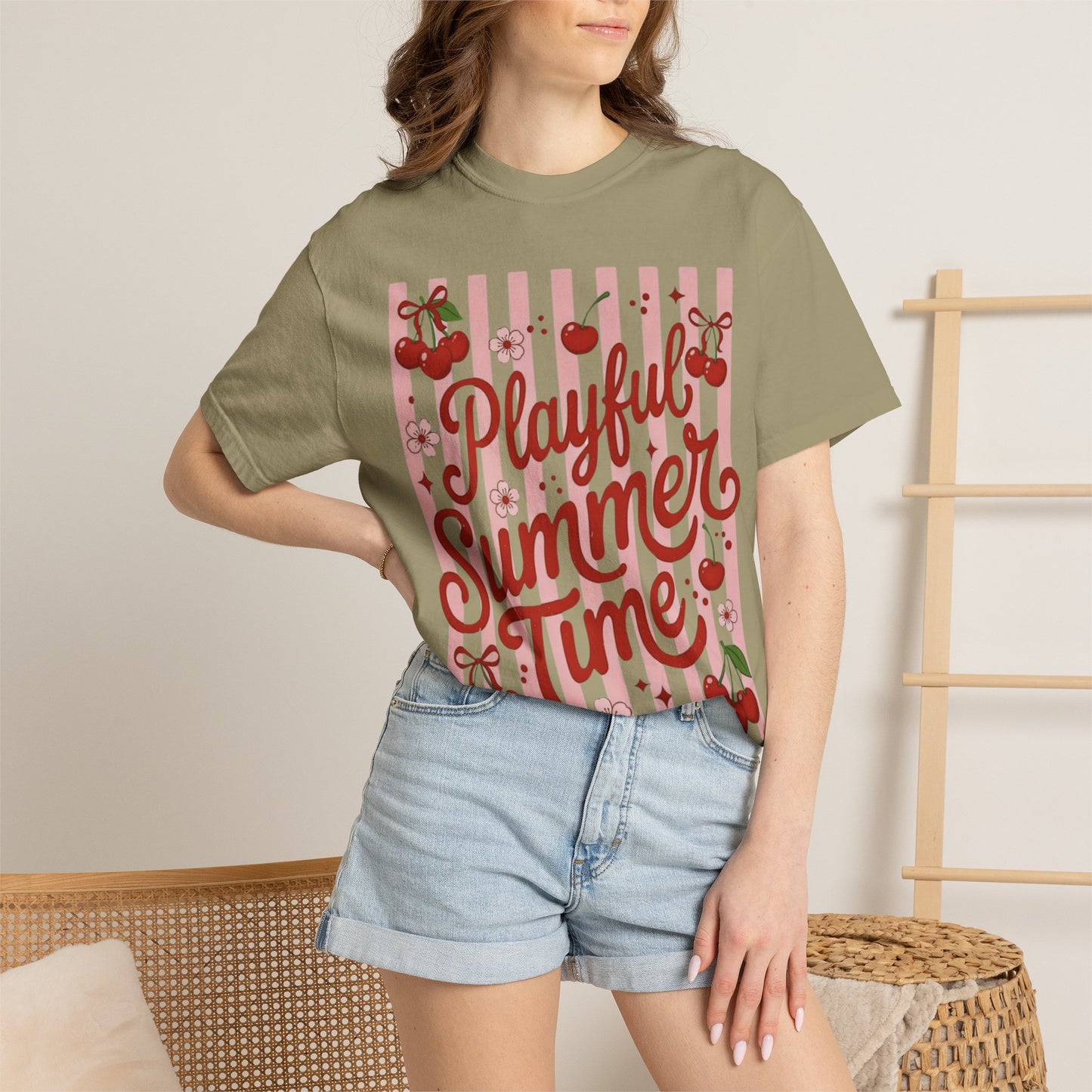 Playful Summer Time Cherry Tee