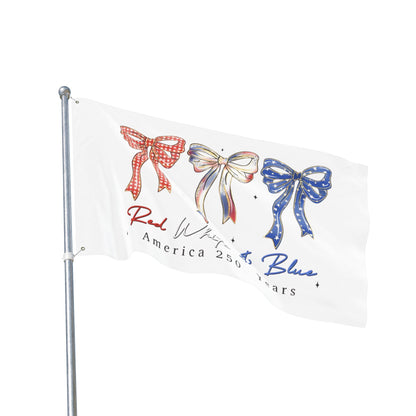 America 250 Red White & Blue Decorative Flag — Double-Sided Patriotic Bow Garden Flag