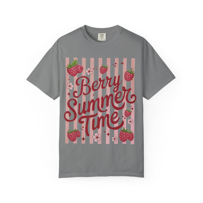 Summer Strawberry Tee — "Berry Summer Time" Graphic T-Shirt