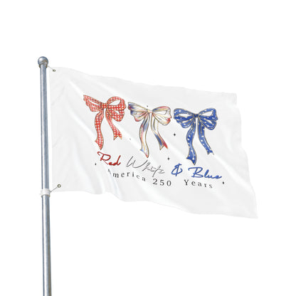 America 250 Red White & Blue Decorative Flag — Double-Sided Patriotic Bow Garden Flag