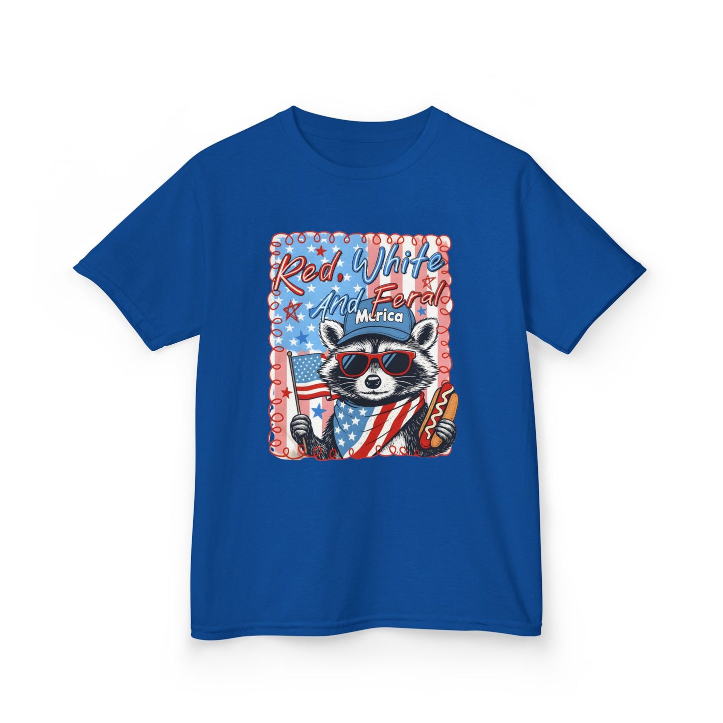 Kids Tee — Patriotic Raccoon "Red White And Merica" 4th of July Shirt