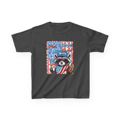 Kids Tee — Patriotic Raccoon "Red White And Merica" 4th of July Shirt