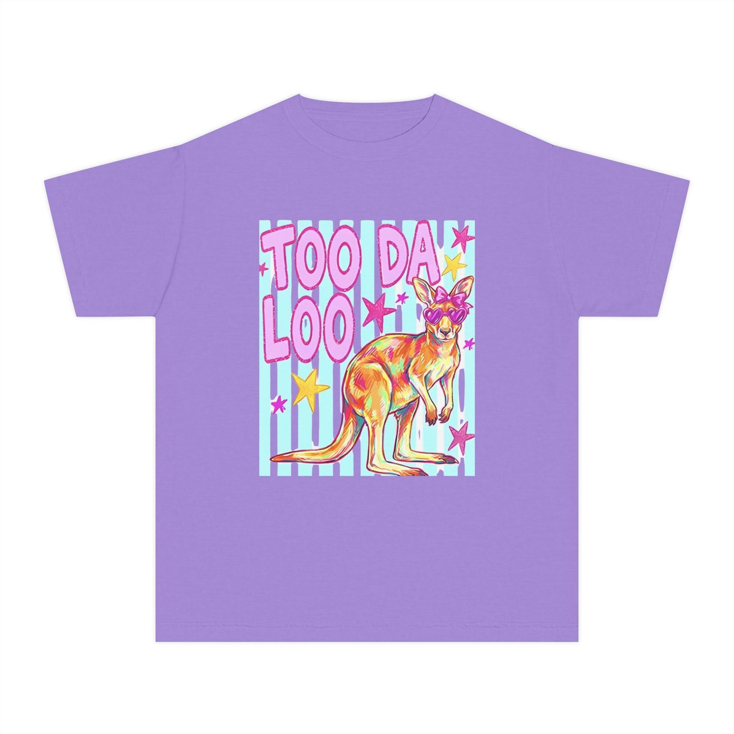 Too Da Loo Kangaroo Youth Tee — Retro Pastel Aussie Animal Shirt