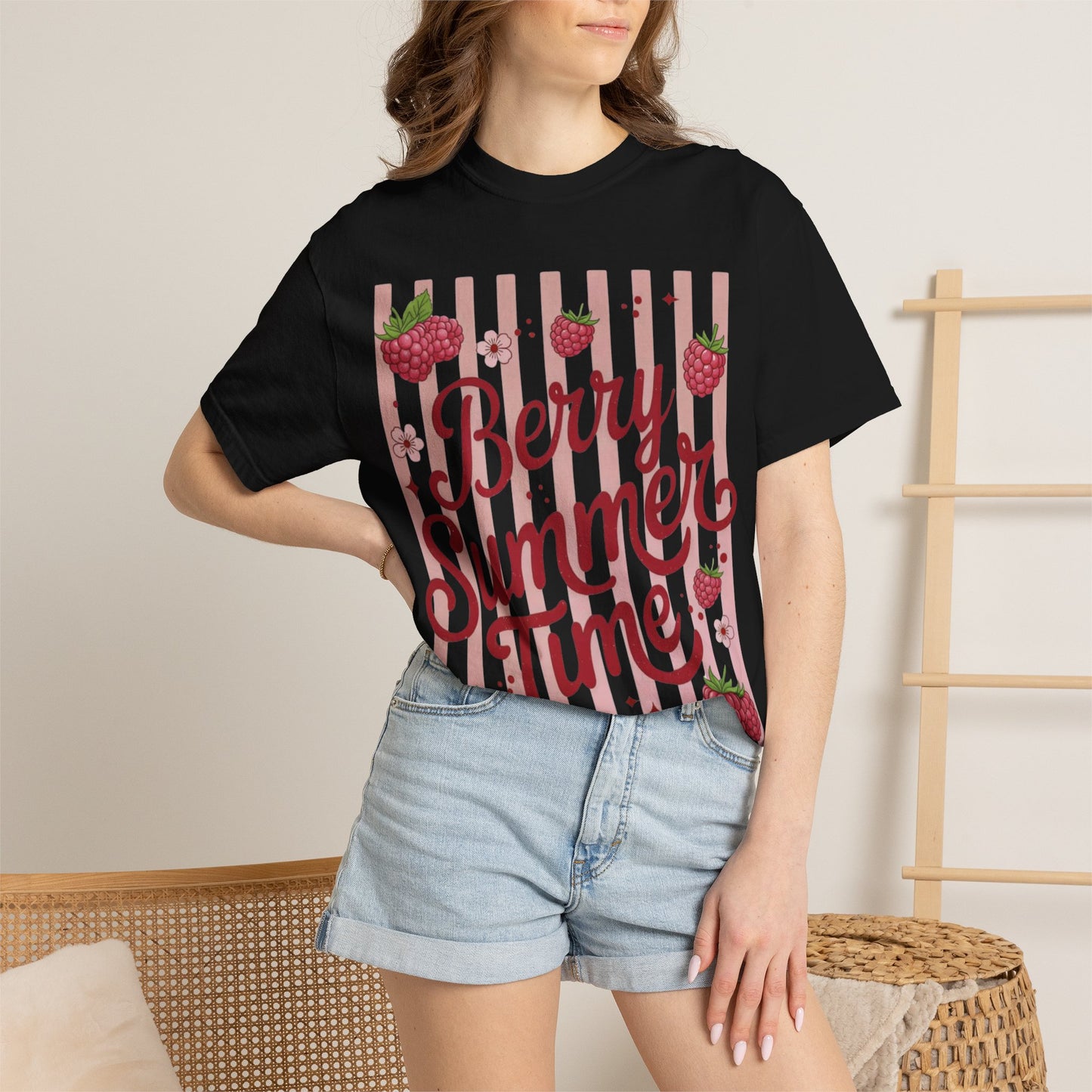 Summer Strawberry Tee — "Berry Summer Time" Graphic T-Shirt