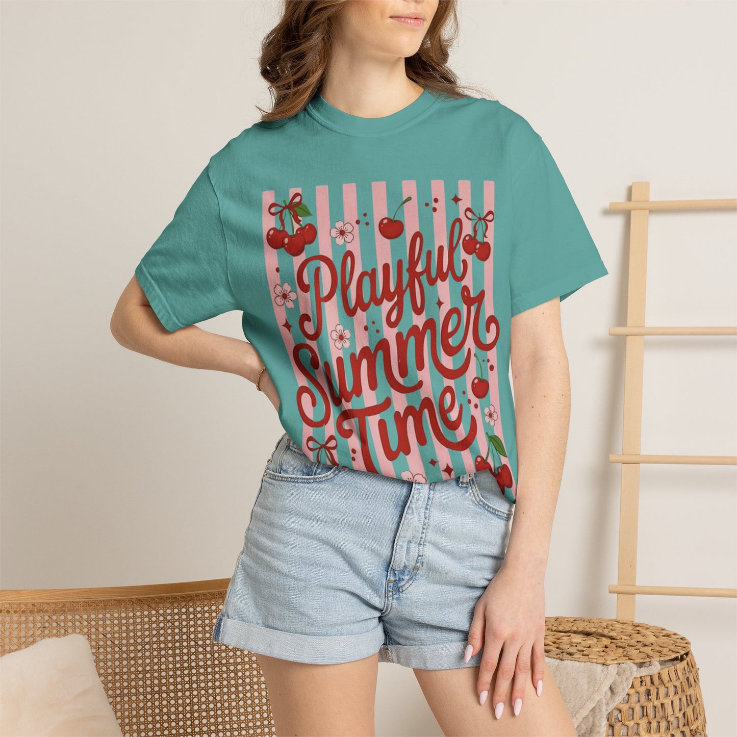Playful Summer Time Cherry Tee