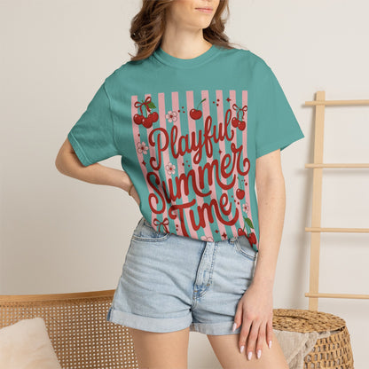 Playful Summer Time Cherry Tee