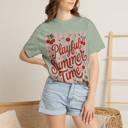 Playful Summer Time Cherry Tee