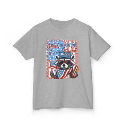 Kids Tee — Patriotic Raccoon "Red White And Merica" 4th of July Shirt