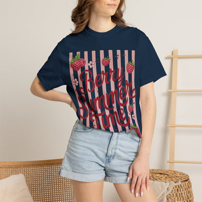 Summer Strawberry Tee — "Berry Summer Time" Graphic T-Shirt