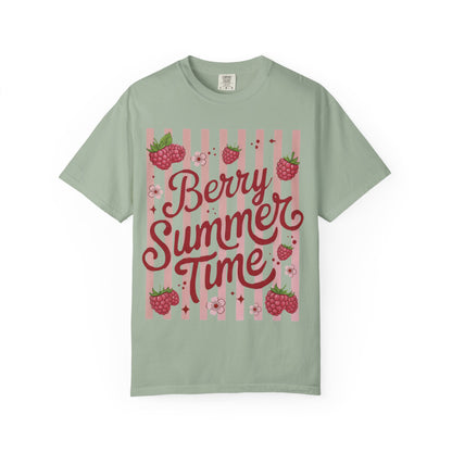 Summer Strawberry Tee — "Berry Summer Time" Graphic T-Shirt