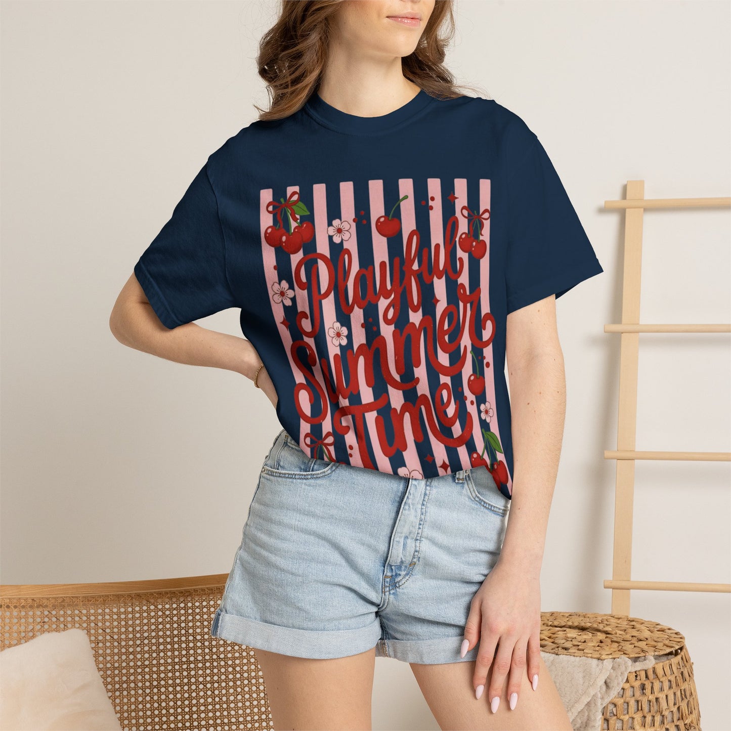 Playful Summer Time Cherry Tee