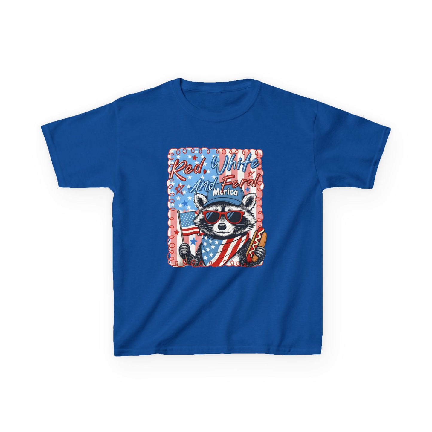 Kids Tee — Patriotic Raccoon "Red White And Merica" 4th of July Shirt