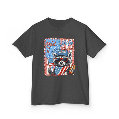 Kids Tee — Patriotic Raccoon "Red White And Merica" 4th of July Shirt