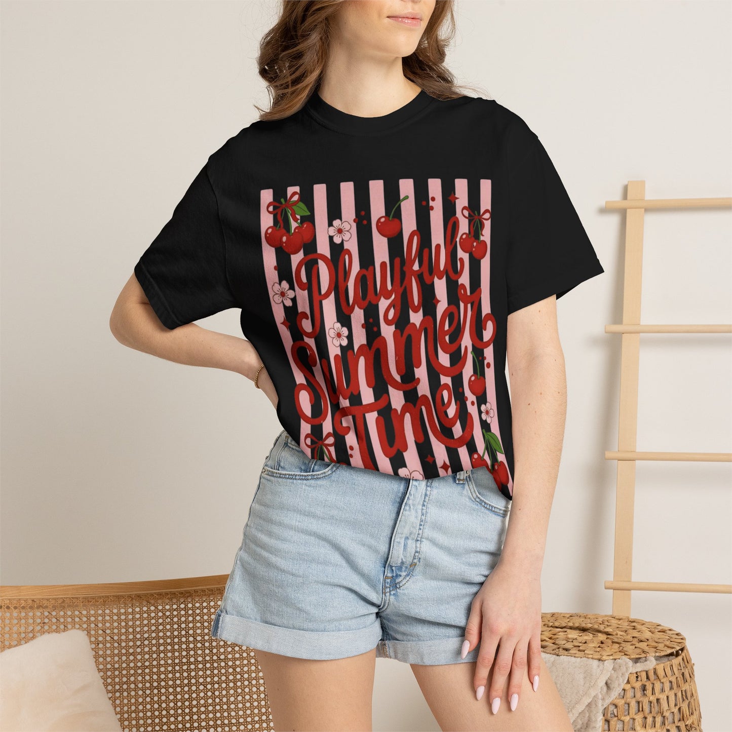 Playful Summer Time Cherry Tee