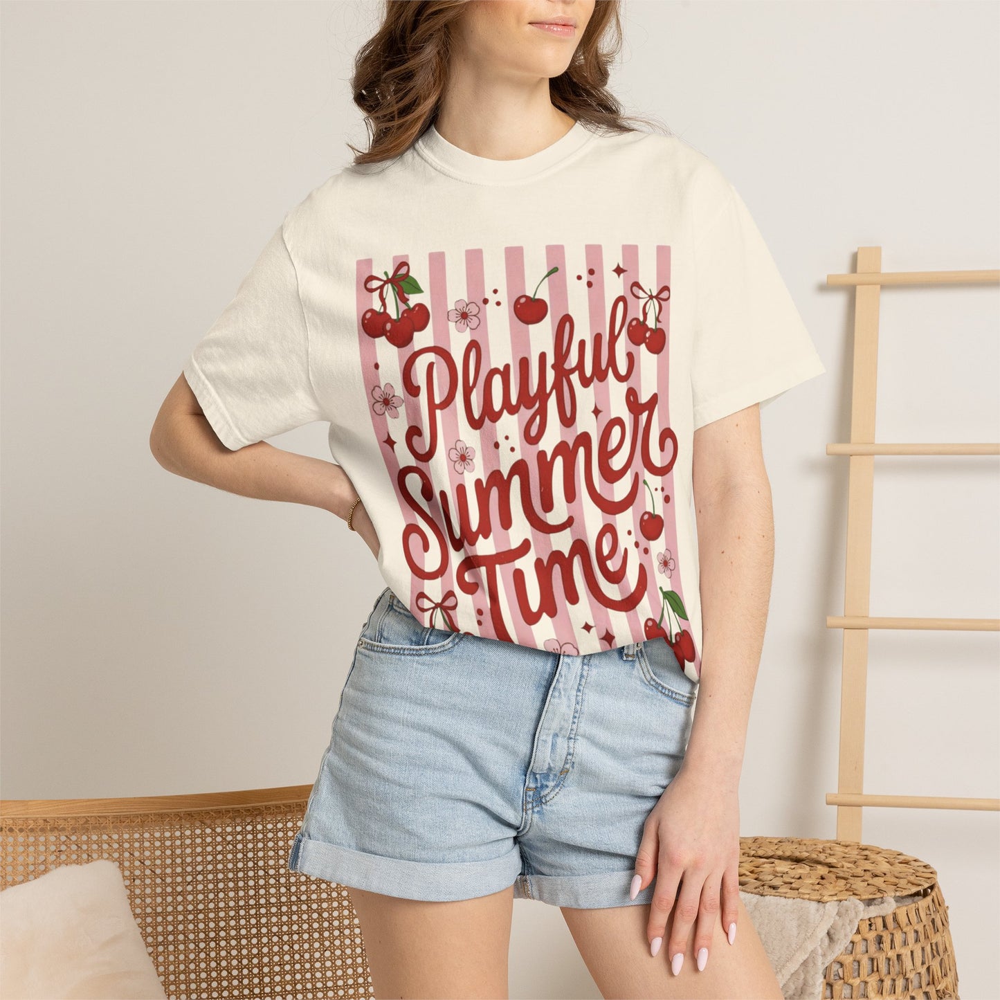 Playful Summer Time Cherry Tee