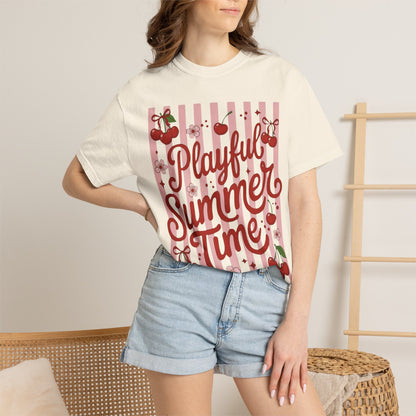 Playful Summer Time Cherry Tee