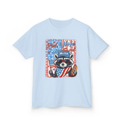 Kids Tee — Patriotic Raccoon "Red White And Merica" 4th of July Shirt