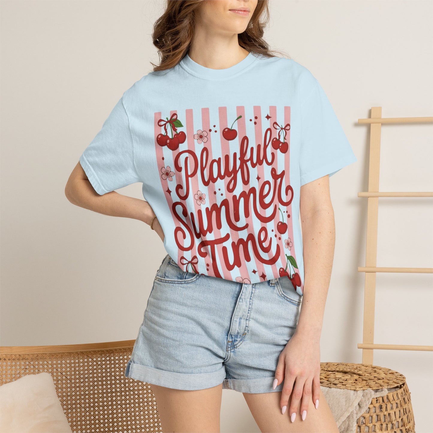 Playful Summer Time Cherry Tee