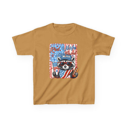 Kids Tee — Patriotic Raccoon "Red White And Merica" 4th of July Shirt