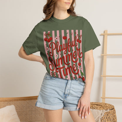 Playful Summer Time Cherry Tee